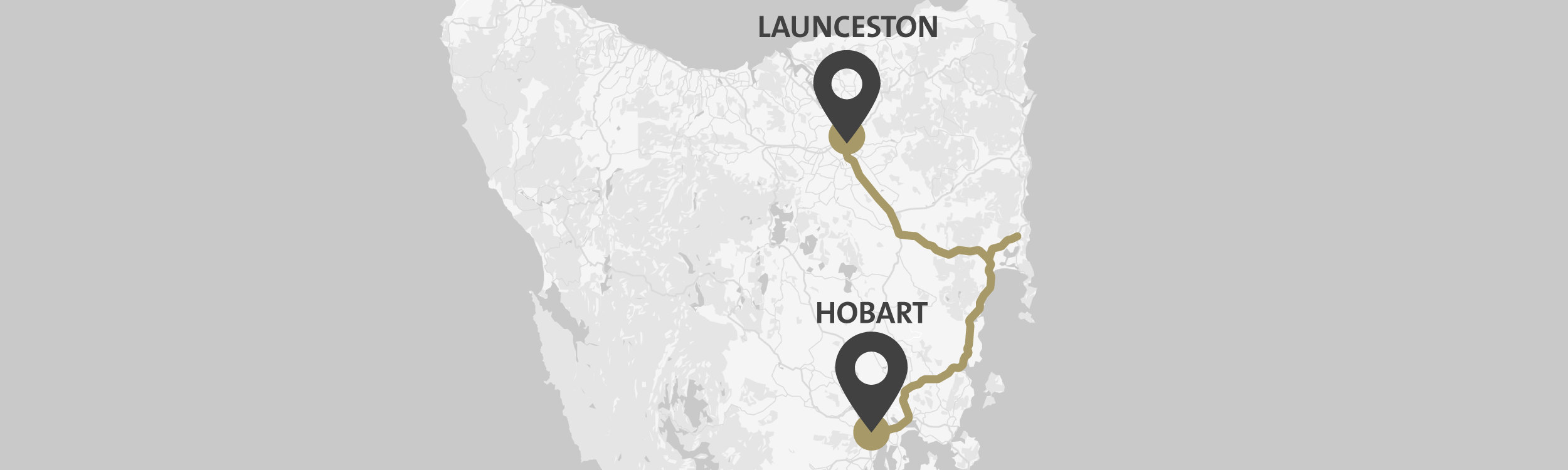 Hobart to Launceston Road Trip Map