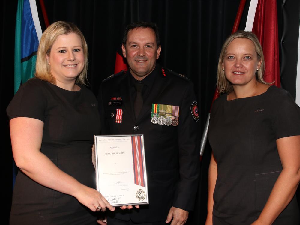 Quest Toowoomba QFS Aus Day award Quest Toowoomba QFS Aus Day award